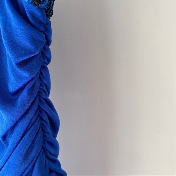 Climax By David Howard Vintage Disco Blue Sequin Dress size small 7/8 - Picture 7 of 8